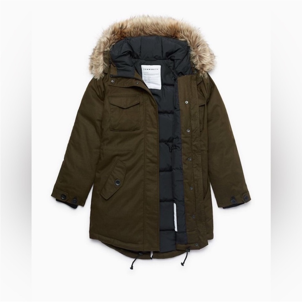 ARITZIA COMMUNITY | Paradigm Warmest Fish
Tail Parka Coat Military Edition sz L - Picture 2 of 13